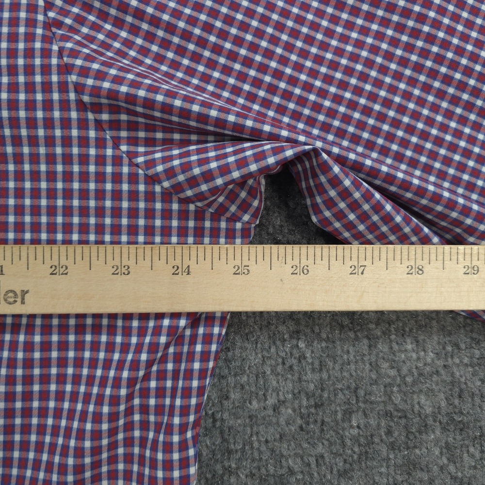 Mizzen Main Shirt Mens L Red Check Leeward Standard Fit Stretch Dress Business - Picture 7 of 10
